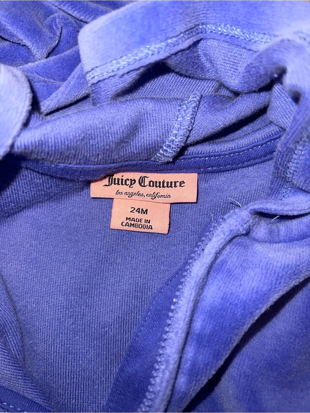 Toddler Juicy Couture Royal Blue Velour Hoodie & Jogger